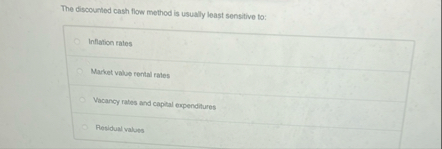 The discounted cash flow method is usually least