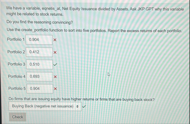 We have a variable, eqnetis _ at , Not Equity