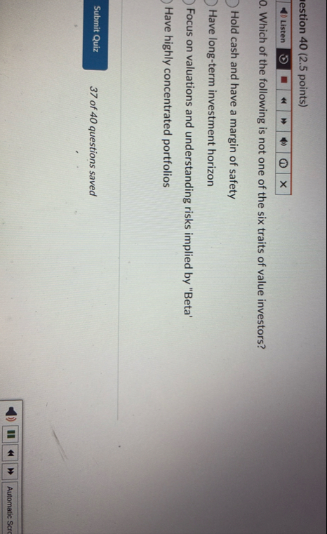 whar restion 4 0 ( 2 . 5 points ) 0 . Which of