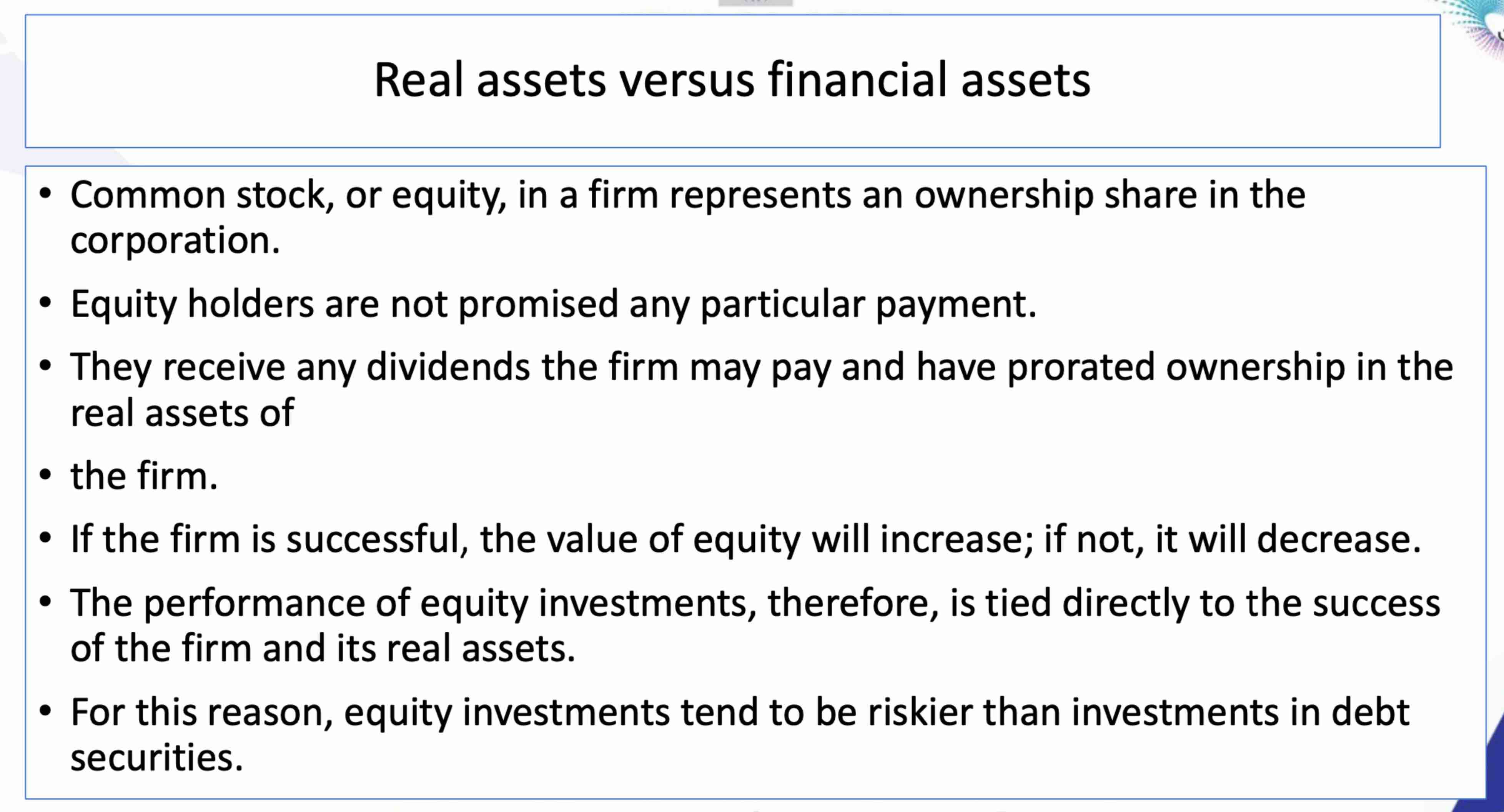 can you please explain this to me ( Real assets