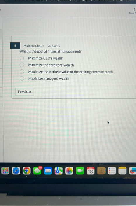 4 Multiple Choice 2 0 points What is the goal of