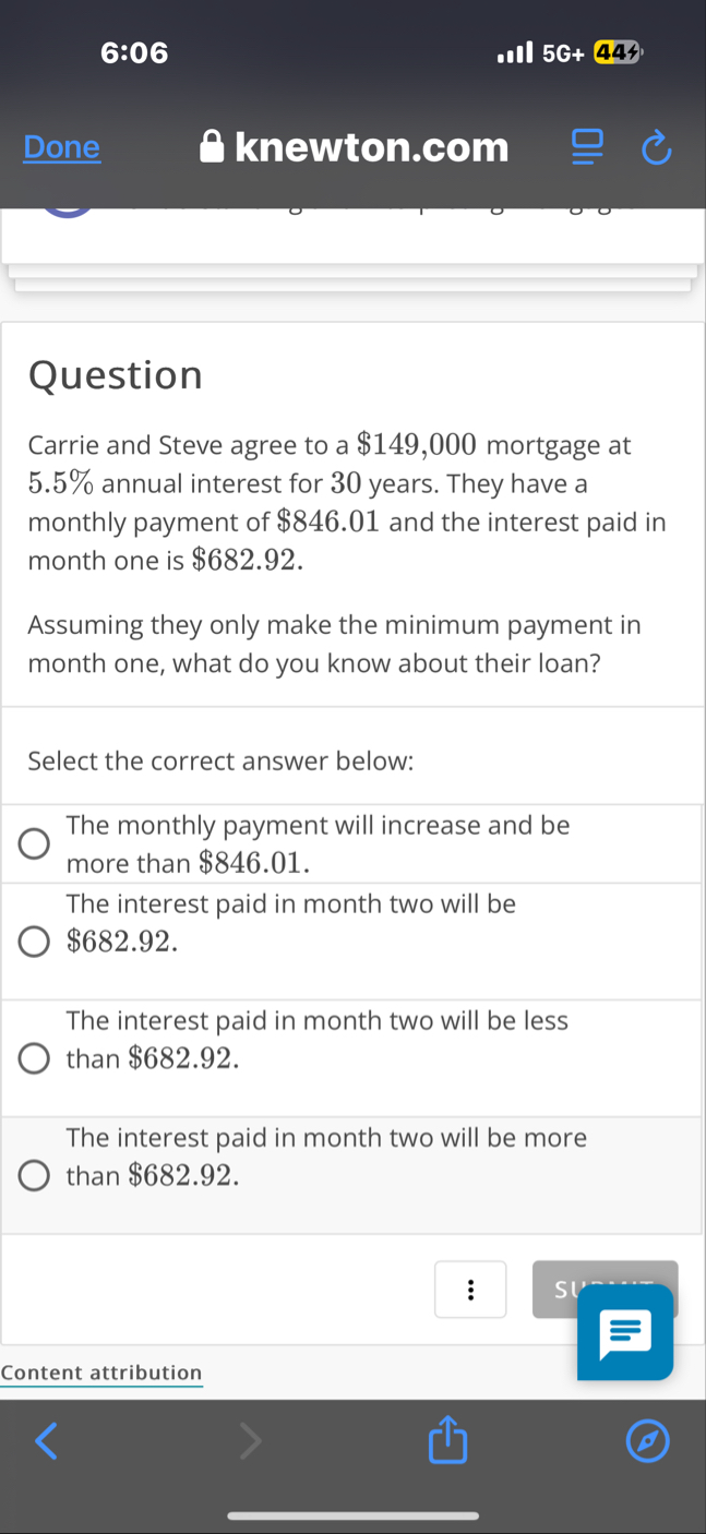 6 : 0 6 . 1 1 ) 5 G 4 4 4 Done Q knewton.com