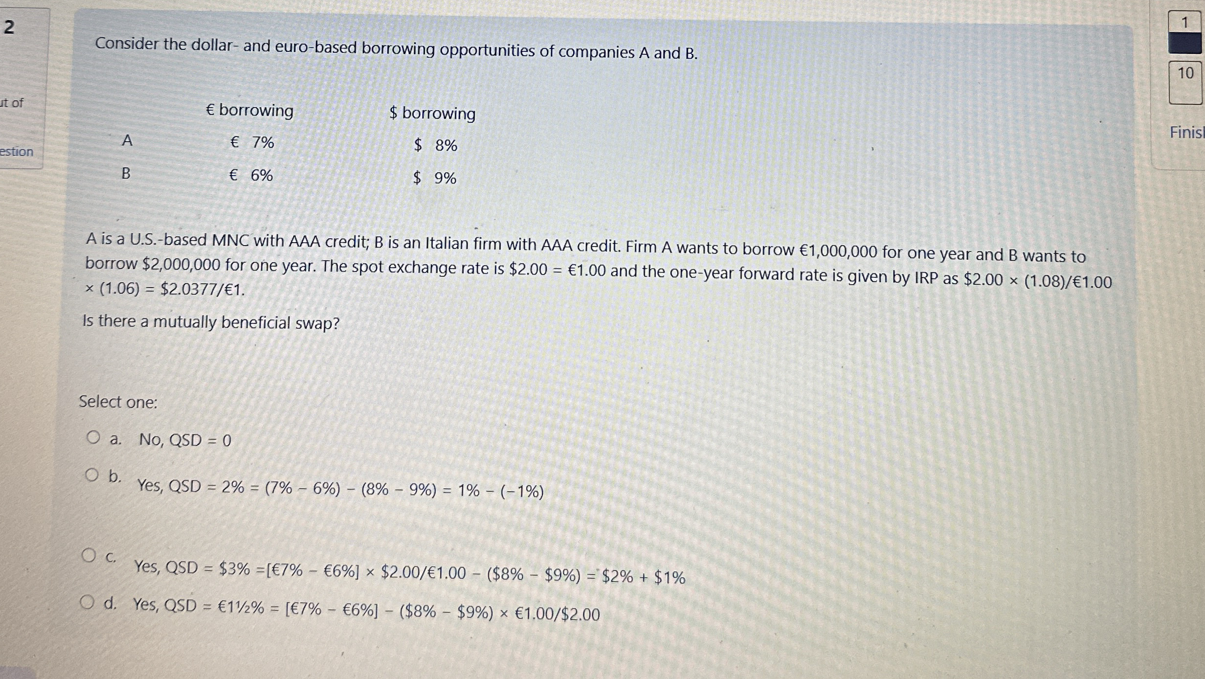 2 Consider the dollar - and euro - based