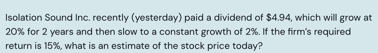 Isolation Sound Inc. recently ( yesterday ) paid