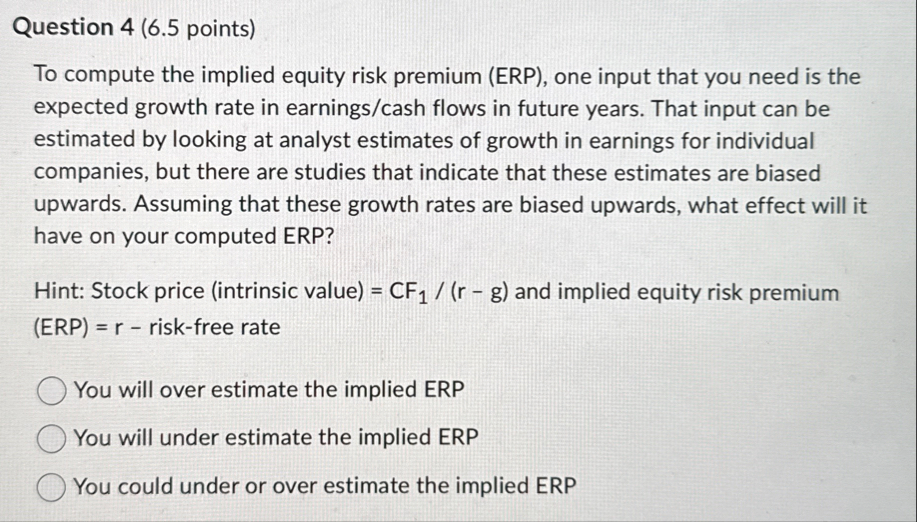 Question 4 ( 6 . 5 points ) To compute the