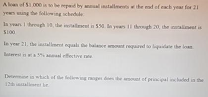 please do not use excel A loan of $ 1 . 0 0 0 is