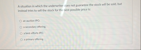 A situation in which the underwriter does not