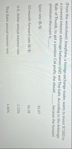 ( From the worksheet ) Josephine, a foreign