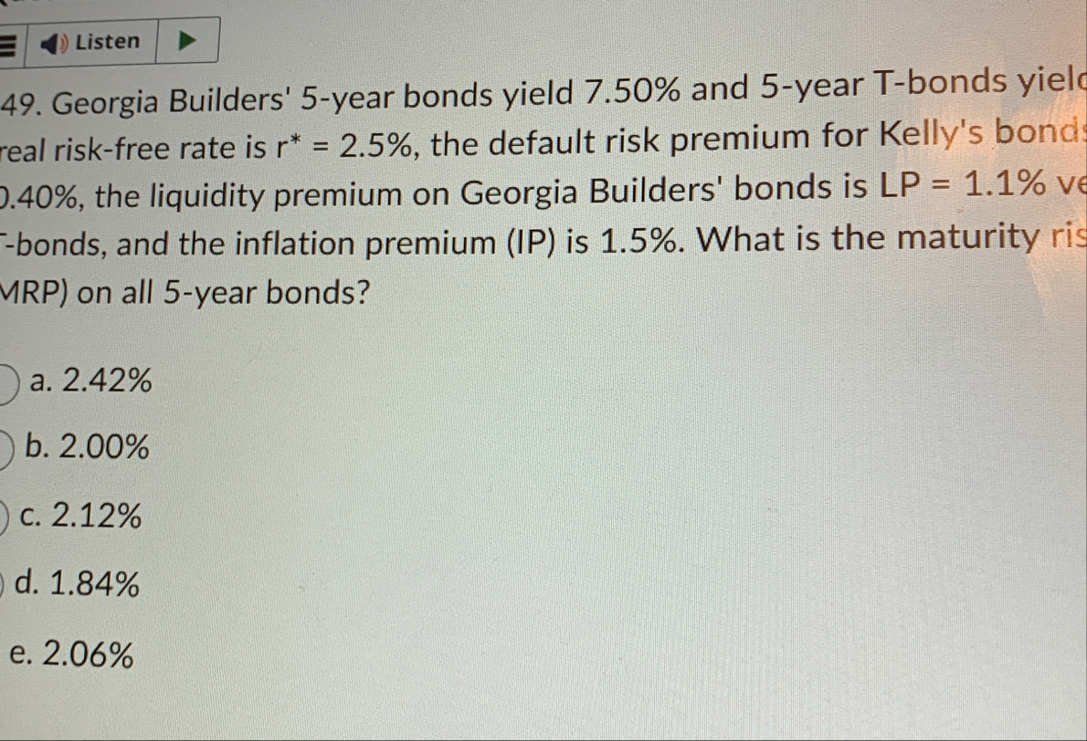 Georgia Builders' 5 - year bonds yield 7 . 5 0 %