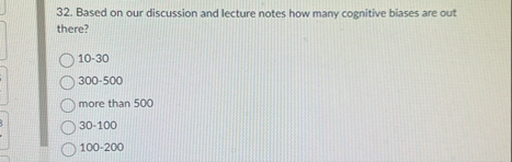 Based on our discussion and lecture notes how