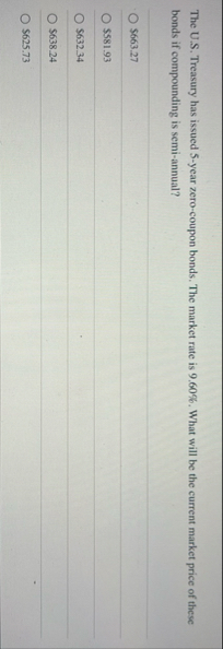 The U . S . Treasury has issued 5 - year zero -