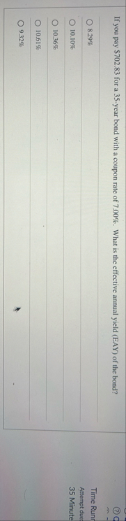 If you pay $ 7 0 2 . 8 3 for a 3 5 - year bond