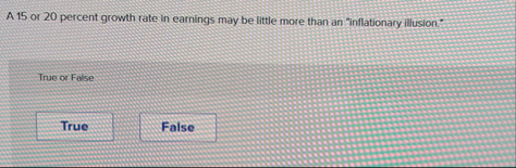 A 1 5 or 2 0 percent growth rate in earnings may