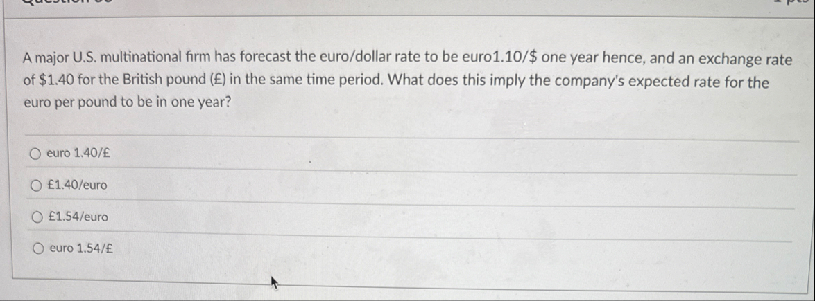 A major U . S . multinational firm has forecast