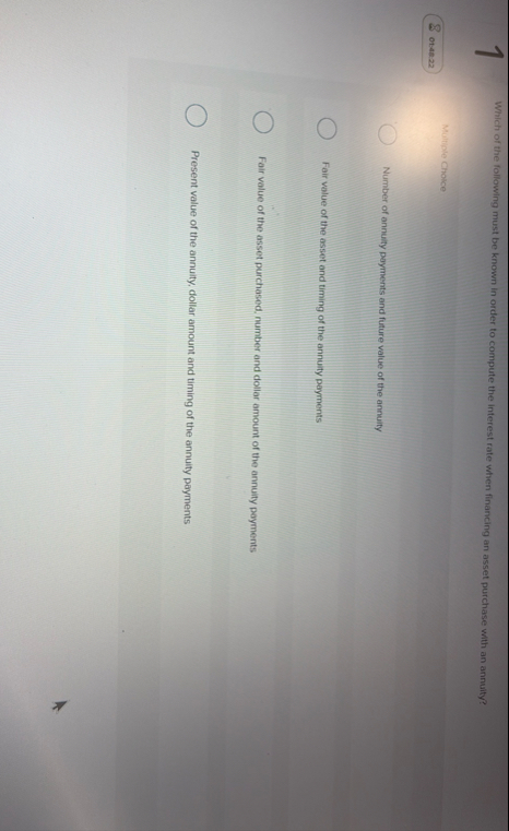 1 Which of the following must be known in order