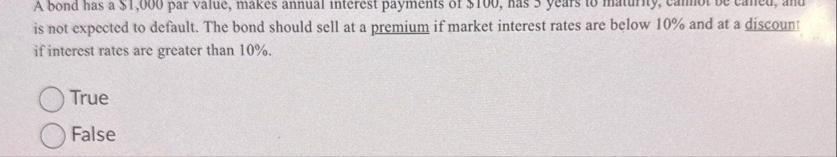 is not expected to default. The bond should sell