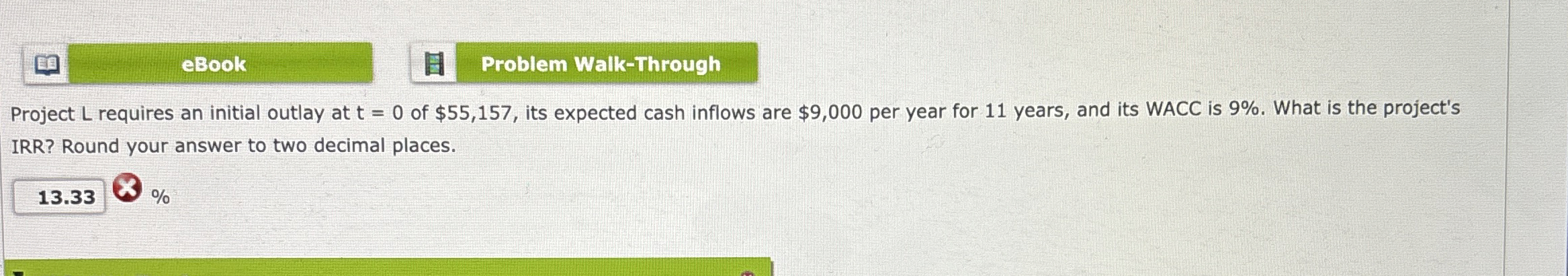 eBook Problem Walk - Through Project L requires