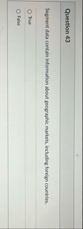 Question 4 3 Segment data contain information