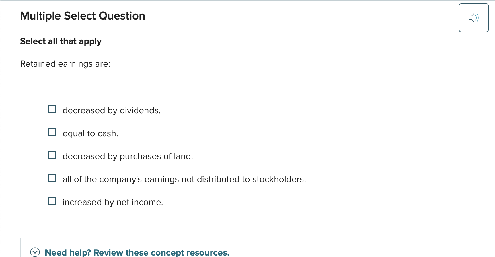 answer this Multiple Select Question Select all
