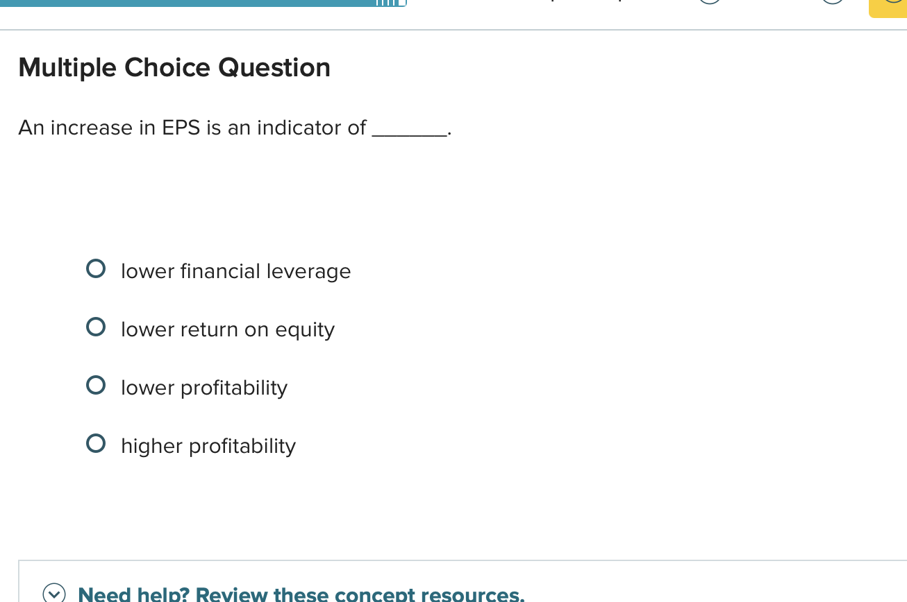 answer this Multiple Choice Question An increase