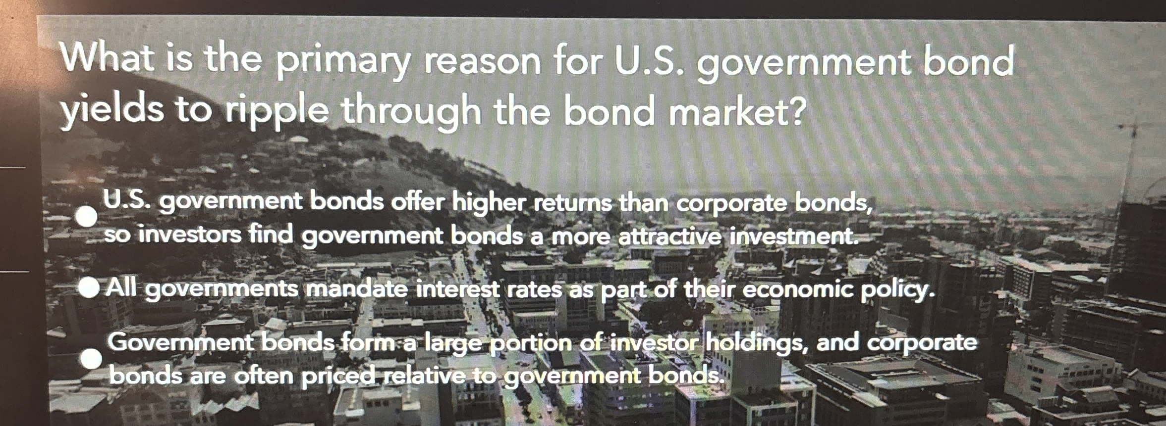 What is the primary reason for U . S . government