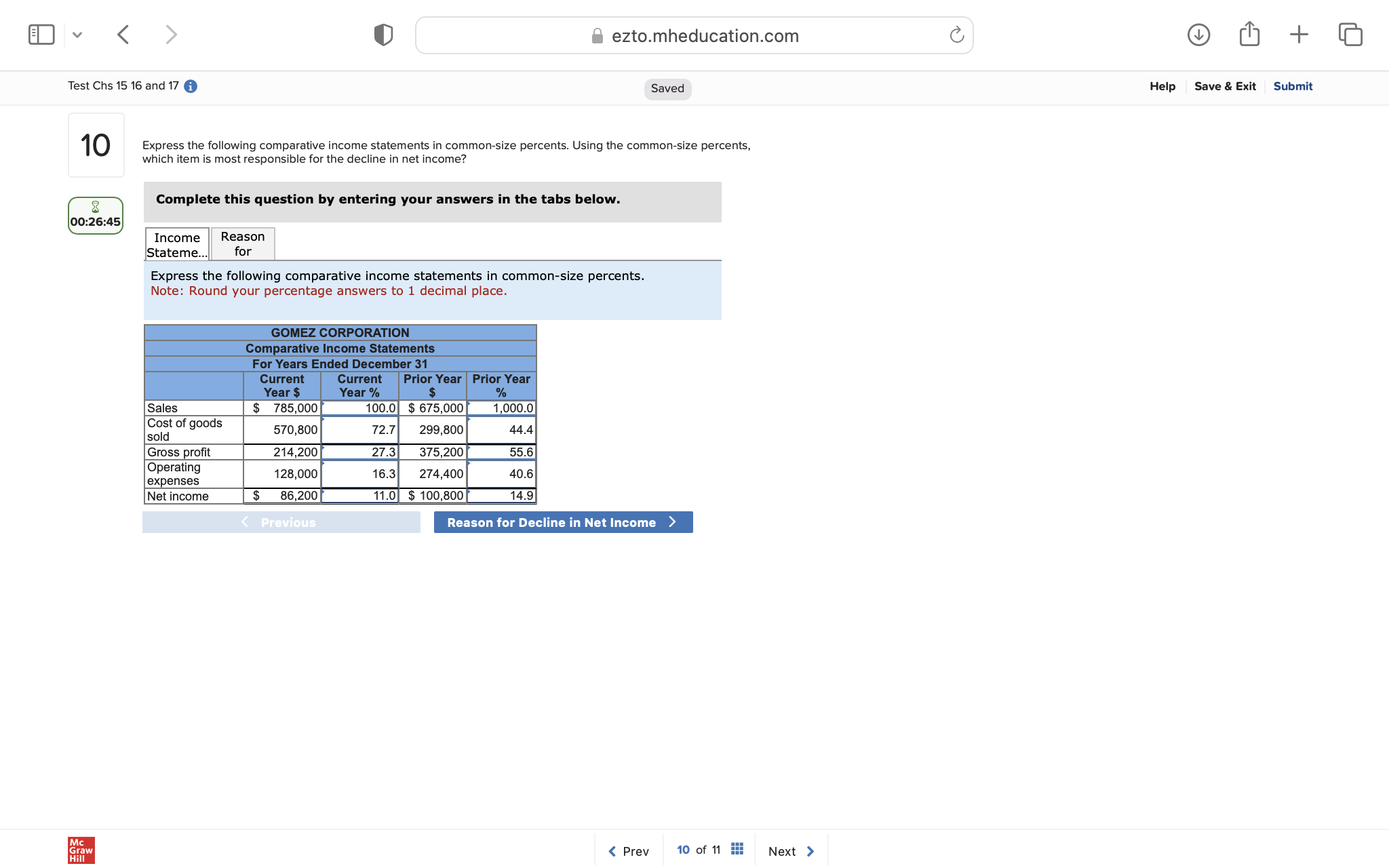 v < ezto.mheducation.com + Test Chs 15 16 and 17