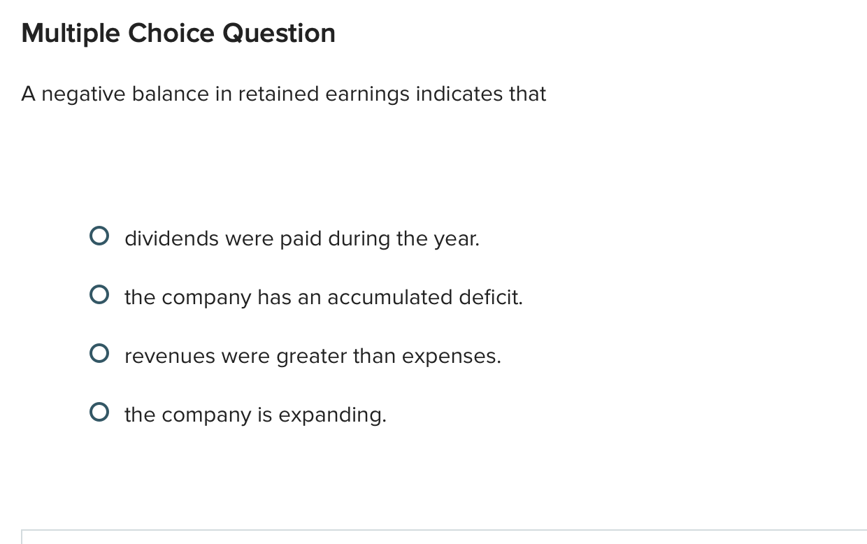 answer this Multiple Choice Question A negative