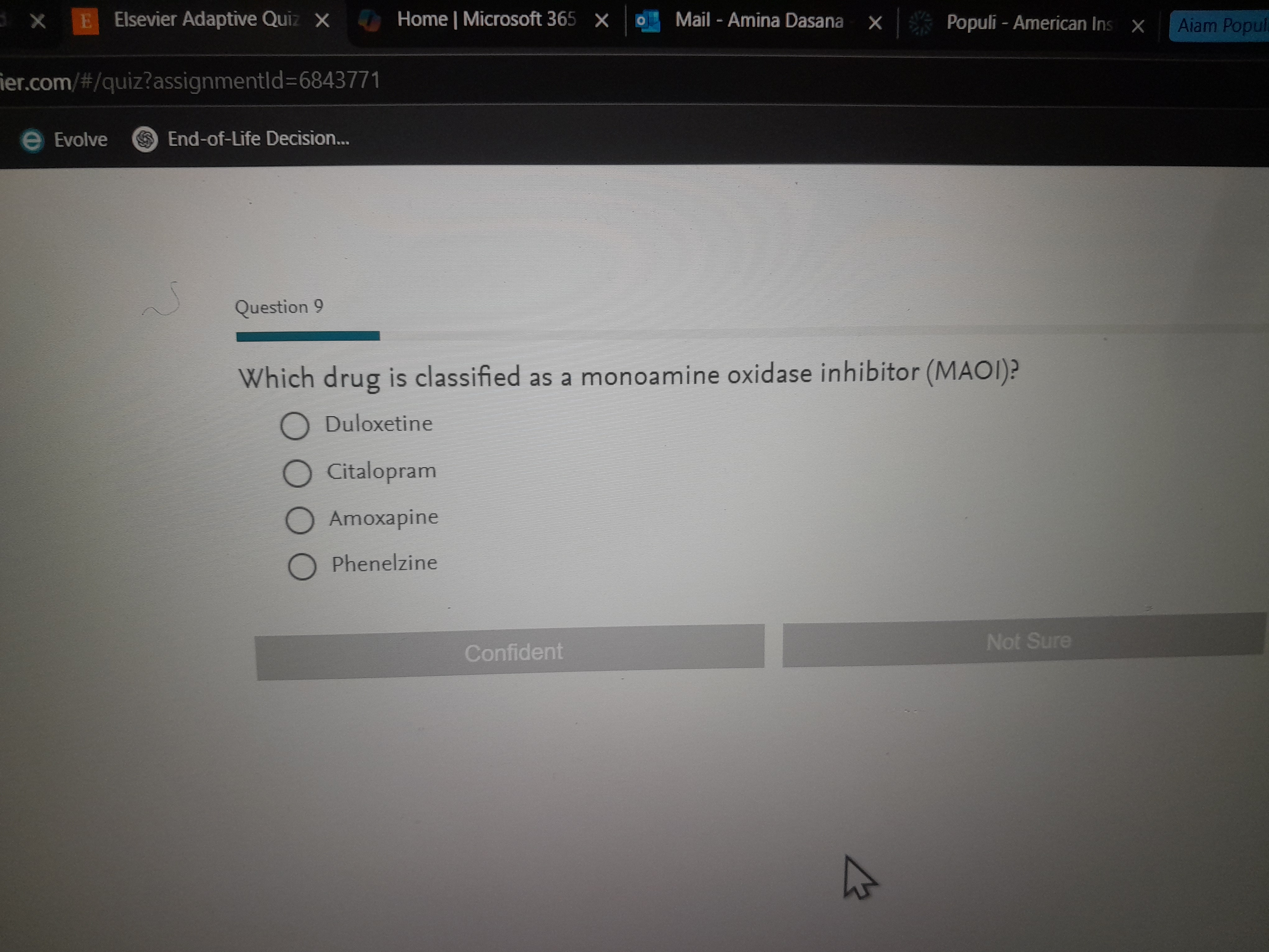 A X E Elsevier Adaptive Quiz X Home | Microsoft