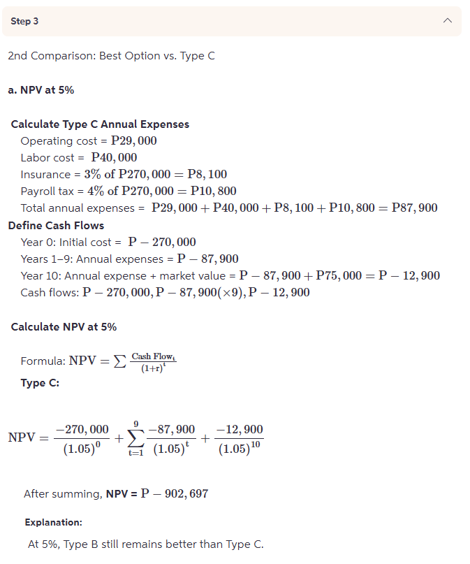Step 3 A Step 3 2nd Comparison: Best Option vs.