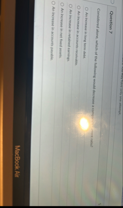 fu may have only one attempt. Question 7