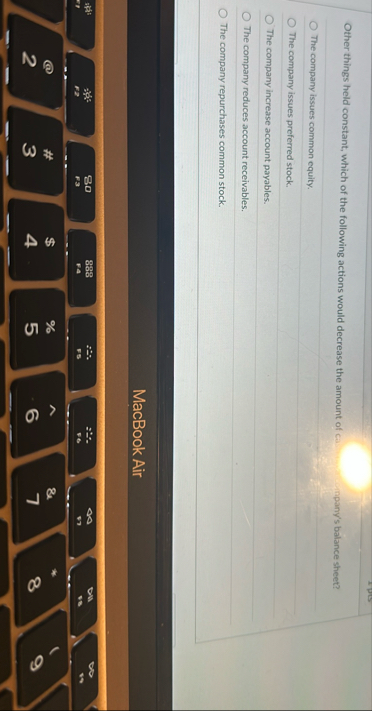 Other things held constant, which of the