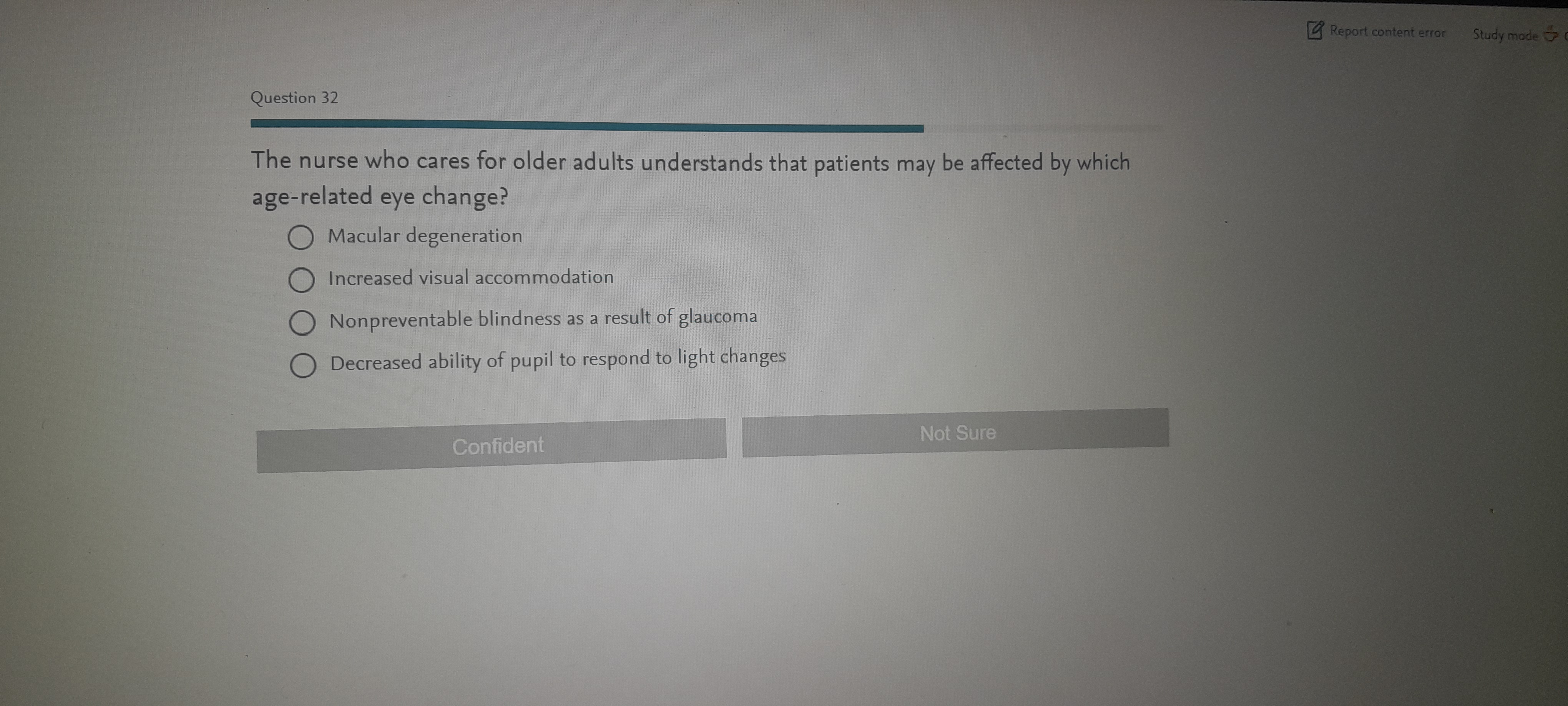 A Report content error Study mode Question 32 The