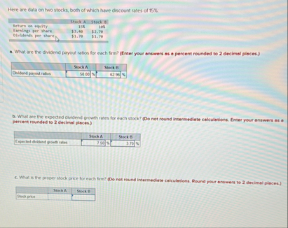 Here are dita on two stocks, both of which have