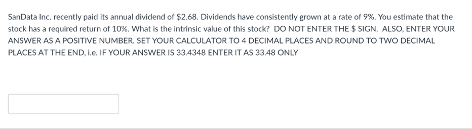 SanData Inc. recently paid its annual dividend of