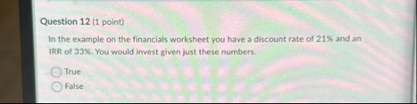 Question 1 2 ( 1 point ) In the example on the