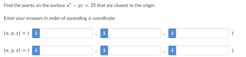 answer this Find the points on the surface x - yz