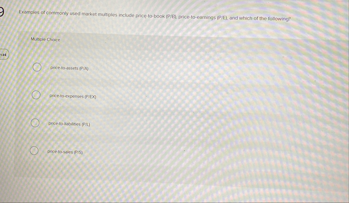 Examples of commonly used market multiples