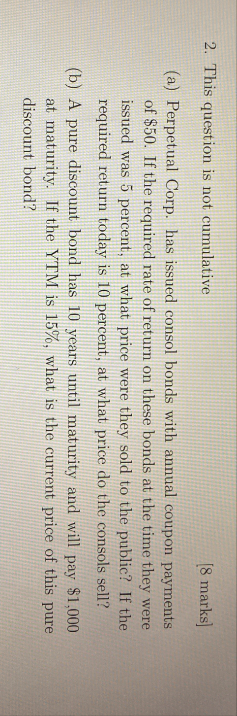 This question is not cumulative [ 8 marks ] ( a )