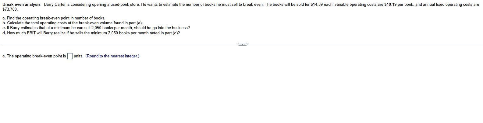 \ ( \ $ 7 3 , 7 0 0 \ ) . a . Find the operating