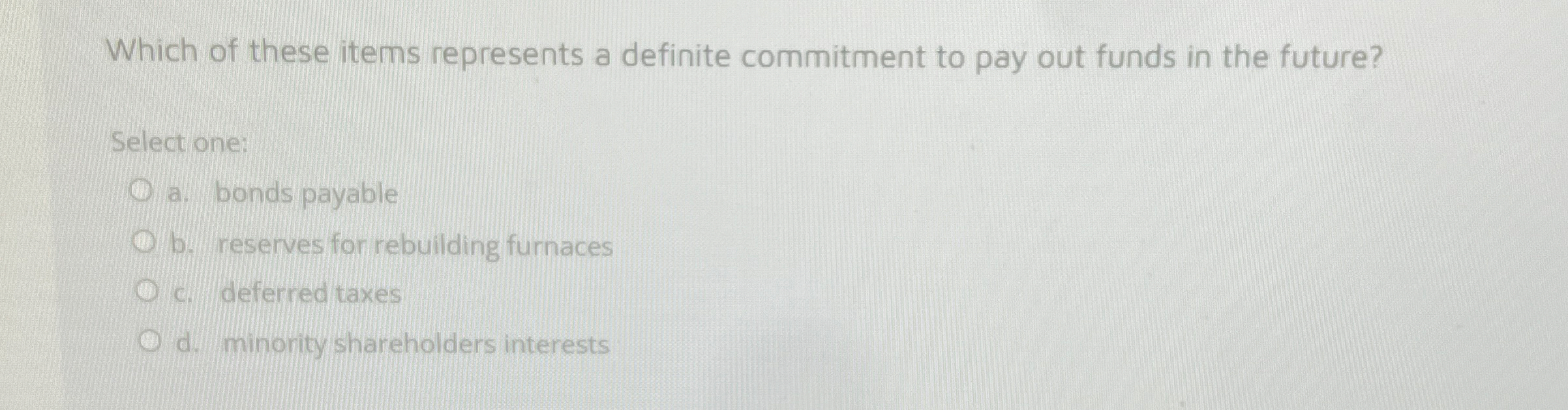 Which of these items represents a definite