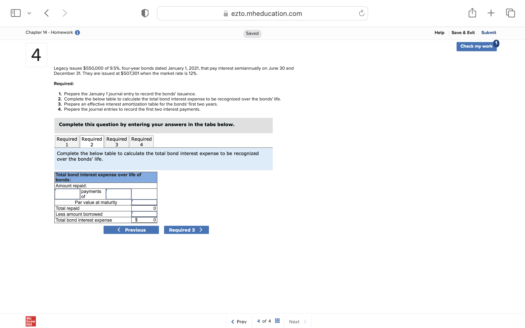 ezto.mheducation.com + Chapter 14 - Homework i