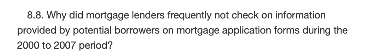 8 . 8 . Why did mortgage lenders frequently not