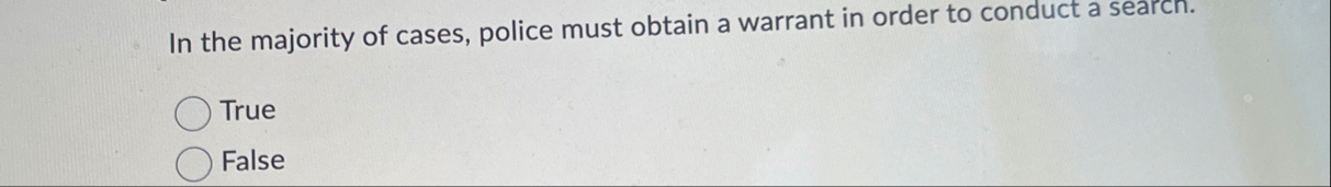 In the majority of cases, police must obtain a