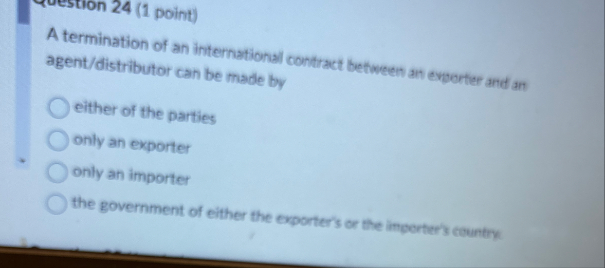 A termination of an international contract