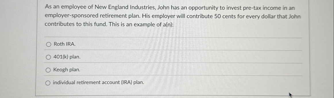 As an employee of New England Industries, John