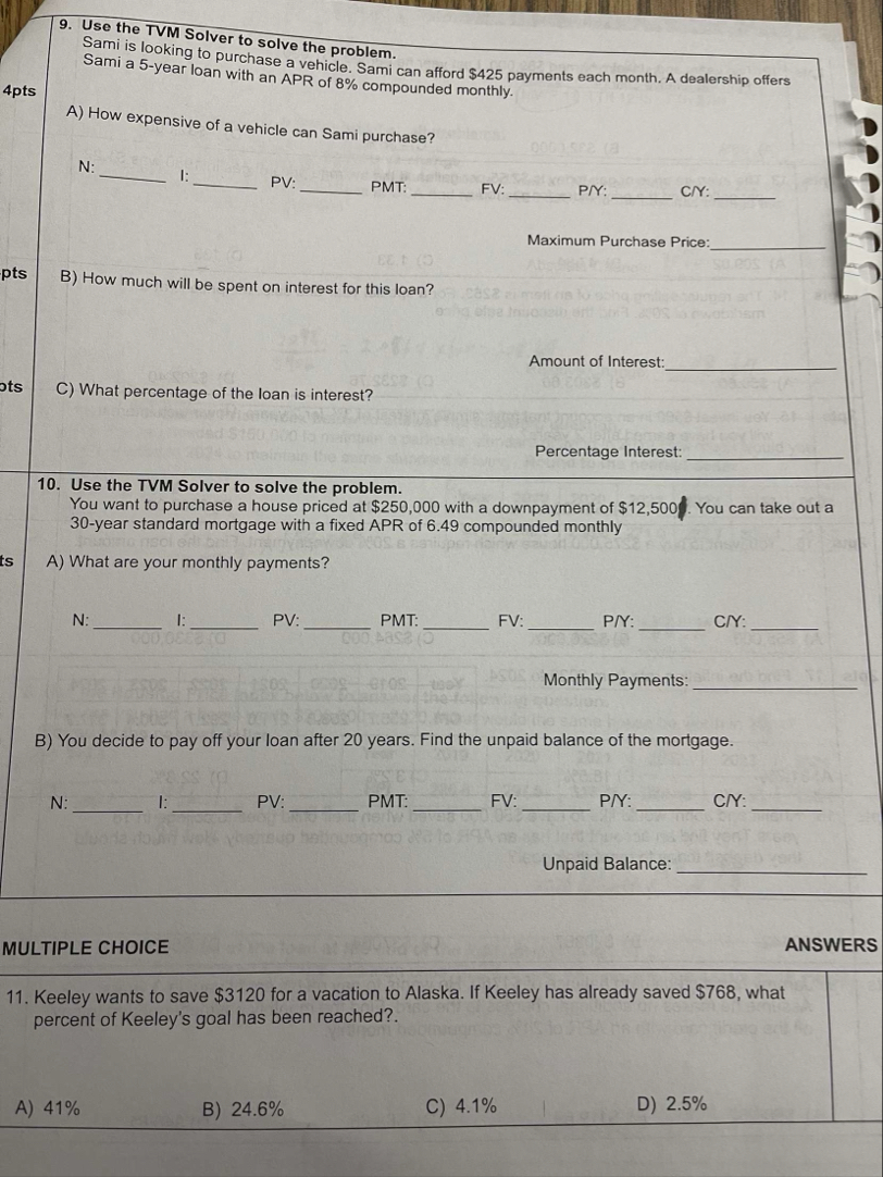 Use the TVM Solver to solve the problem. Sami is