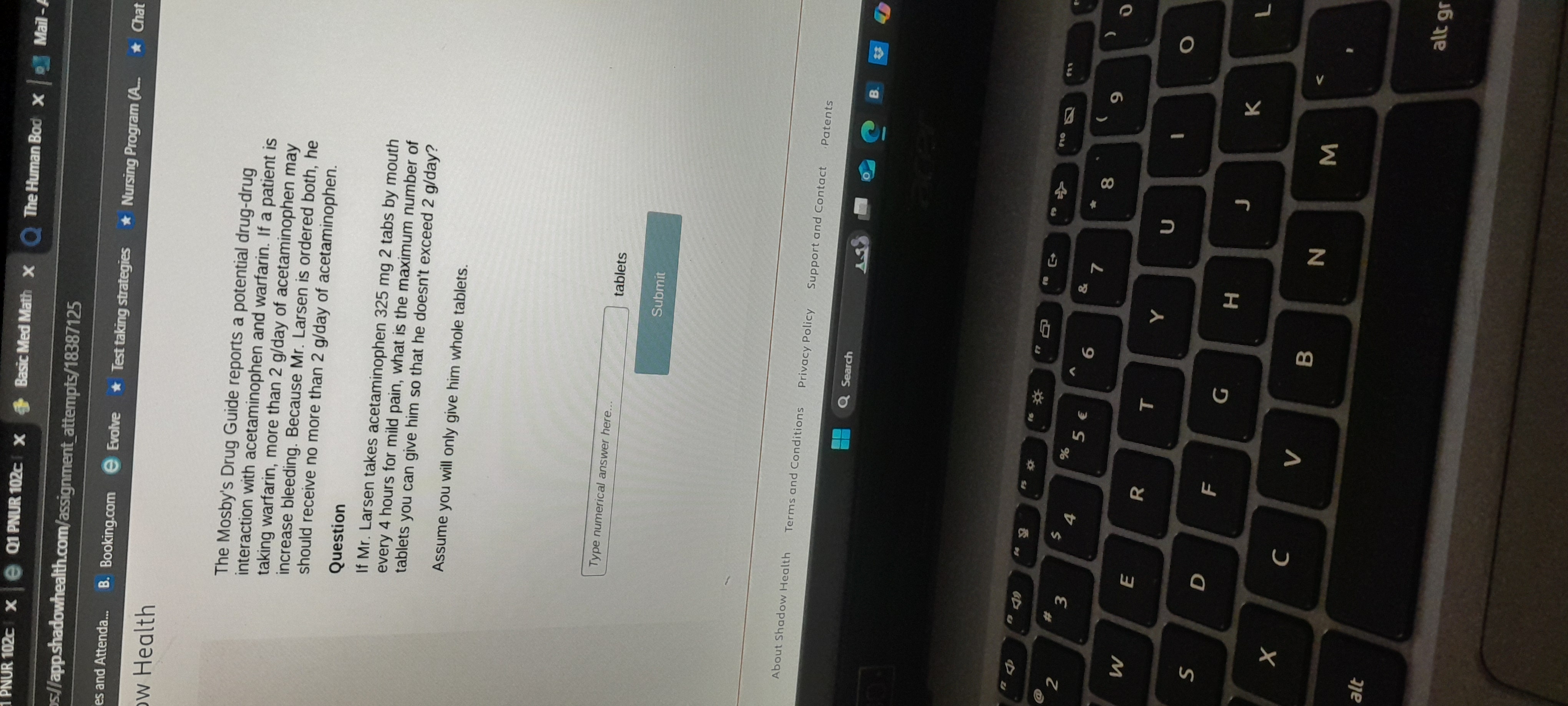 A Basic Med Math X 9Mail - PNUR 102c x e Q1 PNUR