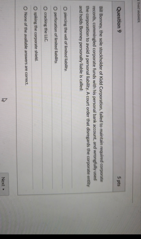 E THAT ANSWER. Question 9 5 pts Bill Bonney, the