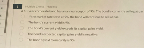 1 Multiple Choice 4 points A 1 0 - year corporate