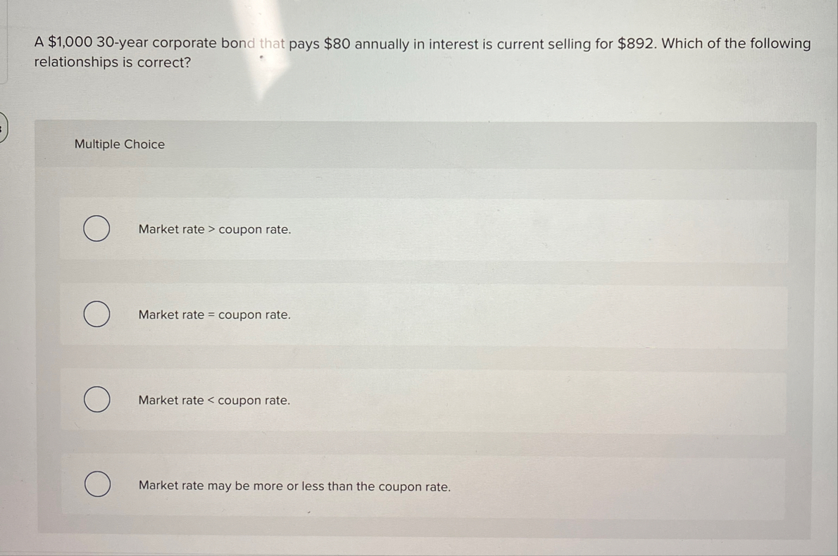 A $ 1 , 0 0 0 3 0 - year corporate bond that pays